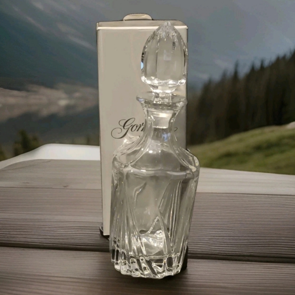 Gorham Esprit Whiskey Decanter Full Lead Crystal With Stopper New Tag On Bottom